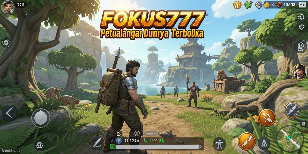 Screenshot dari gameplay seru FOKUS777 dengan dunia terbuka.