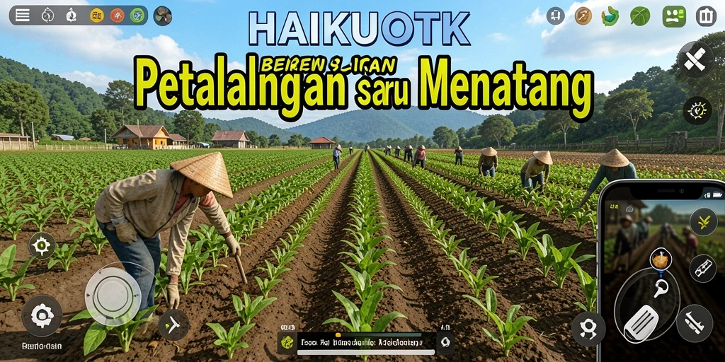 Screenshot HAIKUOTK menampilkan gameplay bertani yang memukau dan interaktif.