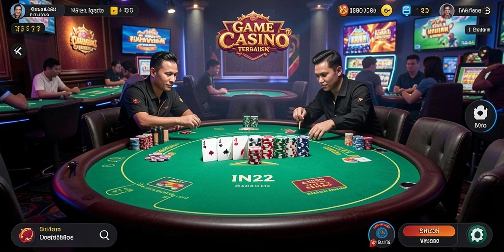 Tampilan gameplay Live Casino yang mendebarkan di IN22.
