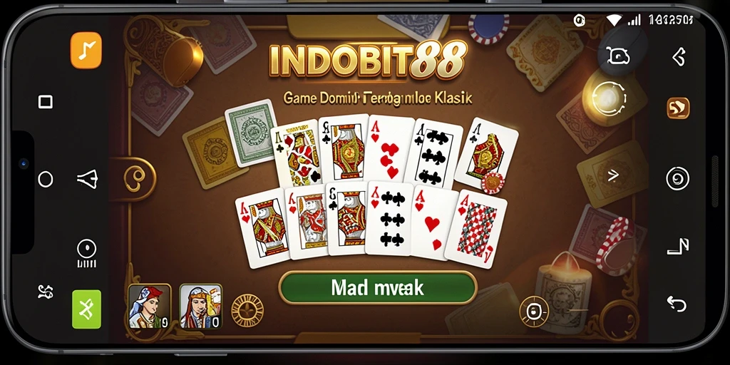 Tampilan gameplay <strong>INDOBIT88</strong> menampilkan permainan domino yang seru dan interaktif.