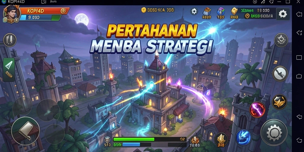 Tampilan gameplay KOPI4D menampilkan aksi mendebarkan di tower defense.