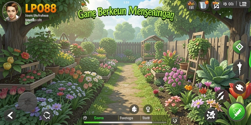 Tampilan gameplay LPO88 yang menarik saat berkebun.