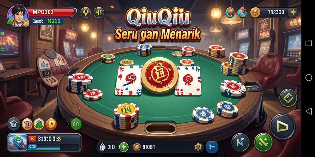 Screenshot MPO303 menampilkan momen intens saat bermain QiuQiu.