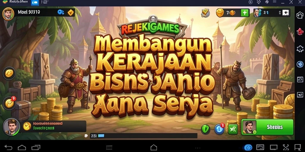 Tampilan gameplay menarik dari REJEKIGAMES yang menunjukkan manajemen bisnis yang seru.