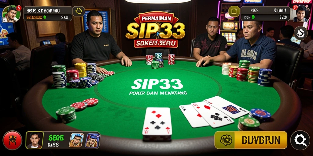 Screenshot utama SIP33 menampilkan aksi seru permainan Poker.