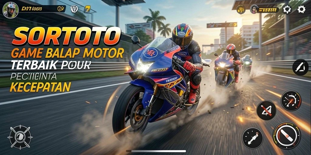 Screenshot SORTOTO menampilkan aksi balap motor yang mendebarkan.